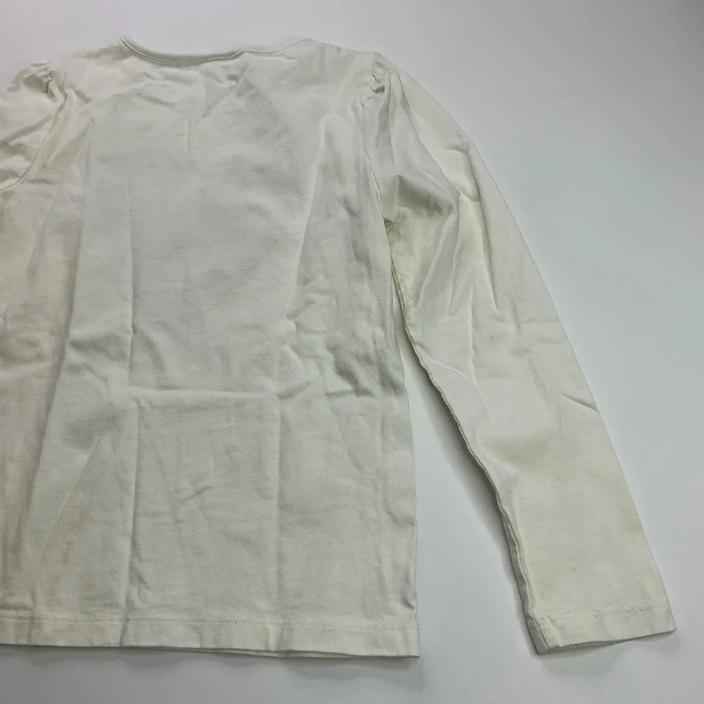 Gymboree Cream Heart Graphic Top Kids Size 7 Fair Isle Long Sleeve Tee